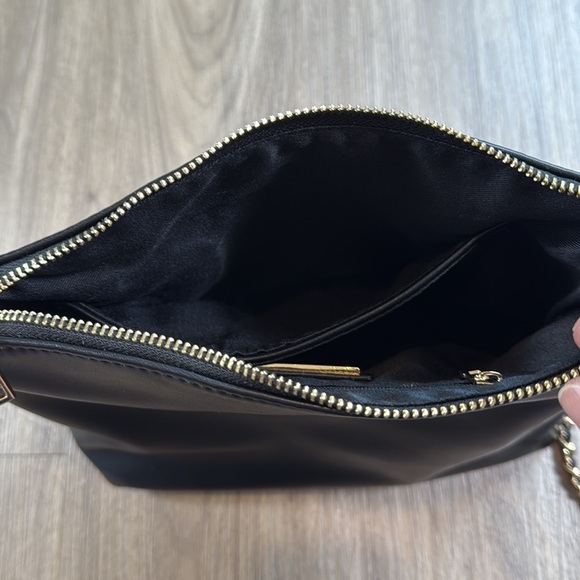 Miztique Black and Gold Crossbody Bag with Flap-Over Design Chanel Like Strap - Picture 7 of 9